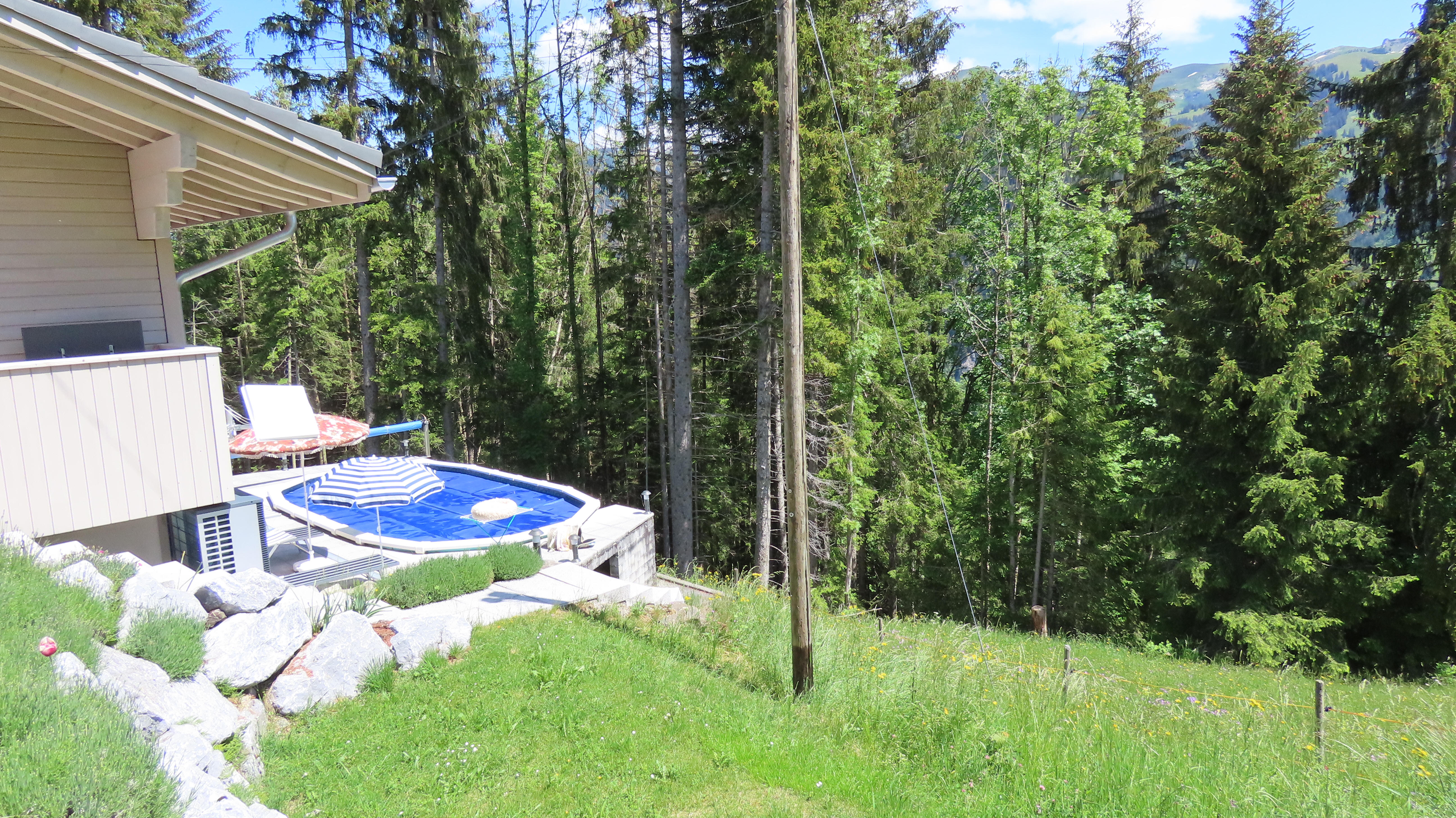 Pool und Umgebung Chalet Drachenstein in Zweisimmen