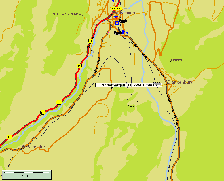 Zufahrtsplan zu Chalet Drachenstein